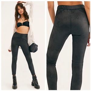 NWT Free People Midnight Vegan Suede Skinny Pants